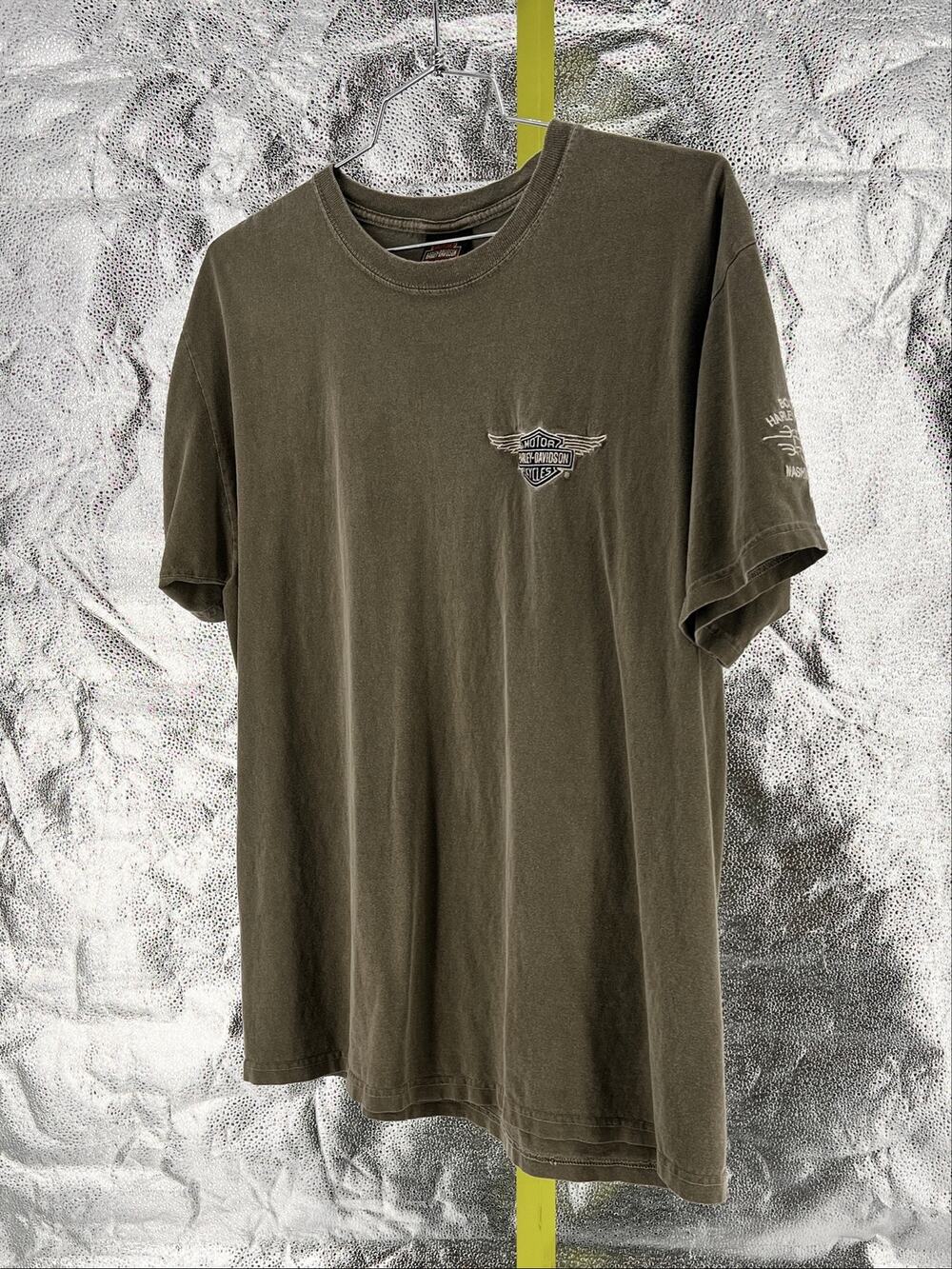 Vintage Harley Davidson Nashville Tshirt Olive Green Large